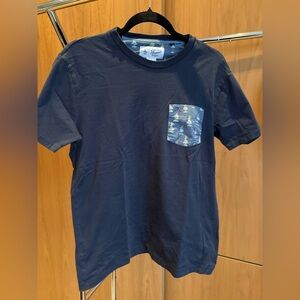 Like New Original Penguin Navy Tee with Fun Print Pocket - Sized M